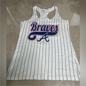 5TH & OCEAN ATL BRAVES RHINESTONE COTTON RACERBACK TANK TOP WOMENS SZ S